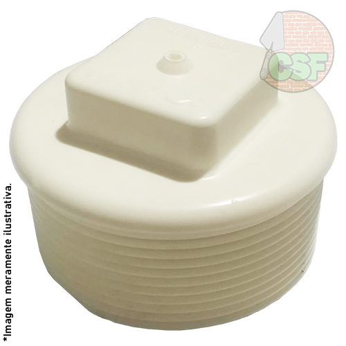 Tampão plug rosável 2 Polegada PVC Branco - Krona