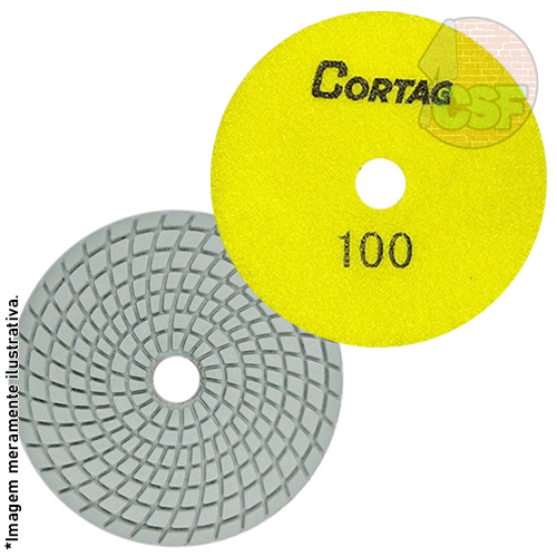 Disco diamantado de polimento brilho dágua G100 - Cortag