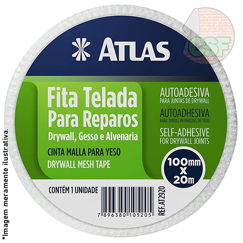 Fita telada autoadesiva de fibra de vidro 100mm x 20m para Reparos - Atlas - Imagem 2
