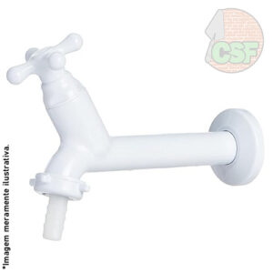 Torneira pia de parede 15cm com bico mangueira maruja branco - Viqua