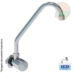 Torneira pia de parede bica móvel 1/4 de volta cs-40 - Ico Metais