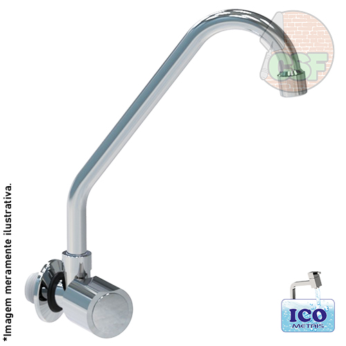 Torneira pia de parede bica móvel 1/4 de volta cs-40 - Ico Metais