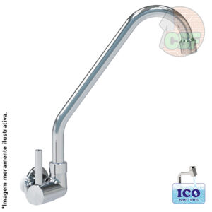 Torneira pia de parede bica móvel 1/4 de volta cs-alvavanca - Ico Metais