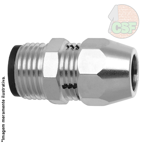 Adaptador niquelado rosca macho 1/2" e 3/8" para espigão - Blukit