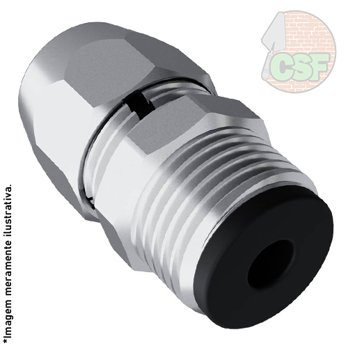 Adaptador niquelado rosca macho 1/2" e 3/8" para espigão - Blukit - Imagem 2